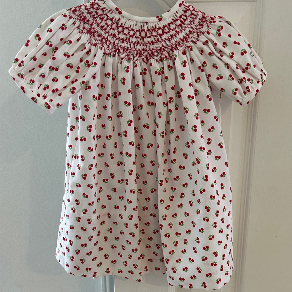 Charming Cherry Print Kids Formal Dress